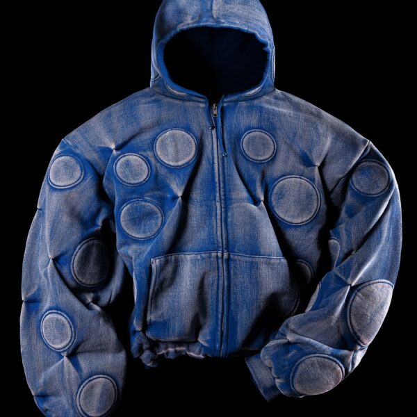Badson Faded Cobalt OXYGEN Padded Zip-up Hoodie