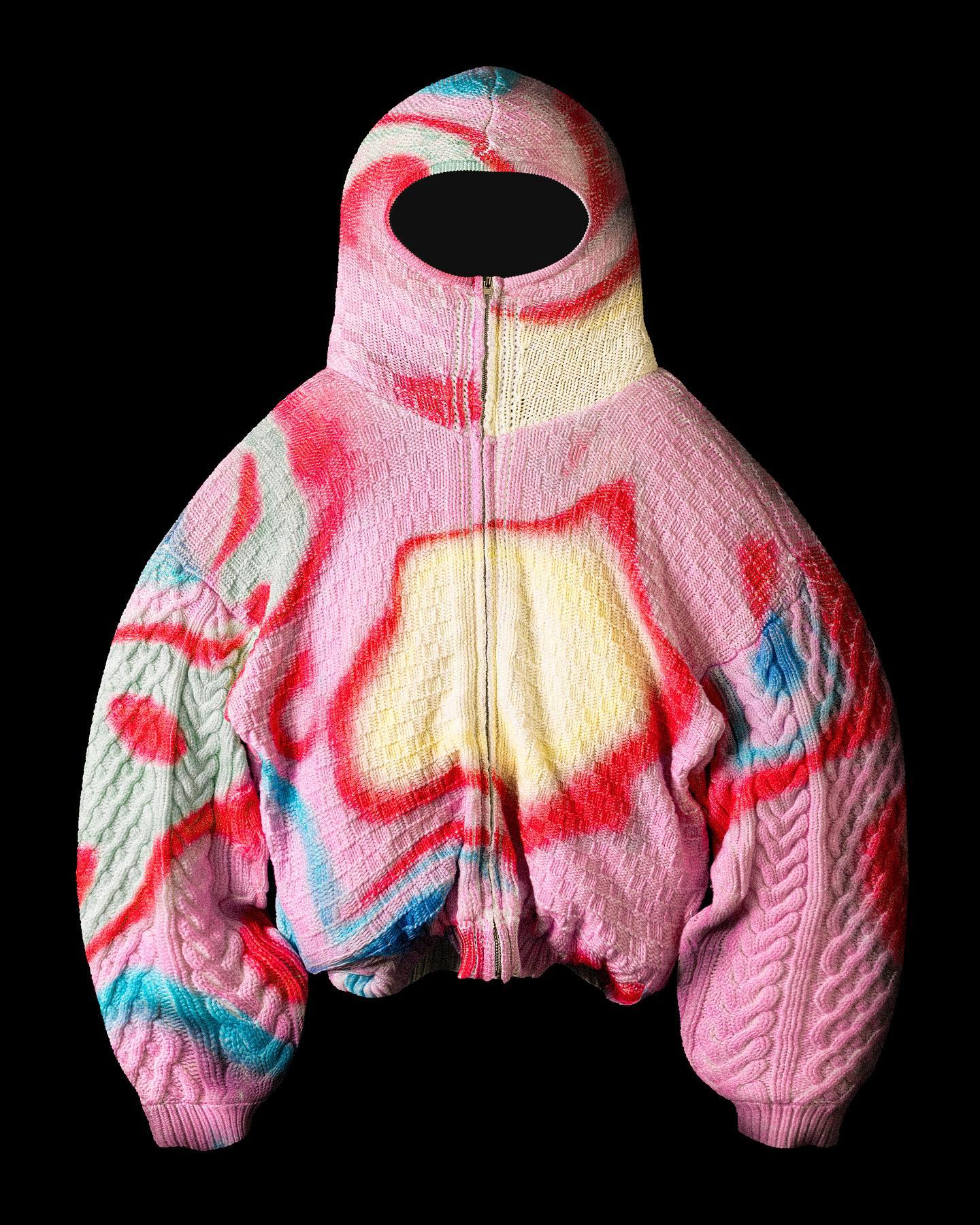 Badson-Pink-SPCTRM-Knit-Jacket.jpg Badson Pink SPCTRM Knit Jacket - Image 1